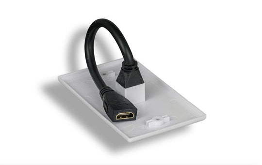 1 Port HDMI Connection Plate with 4 Inch Pigtail Coupler