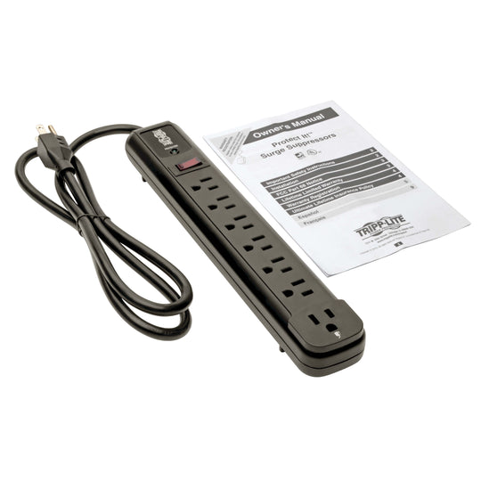 Tripp-Lite TLP74RB Protect It! 7-Outlet Surge Protector, 4ft Cord