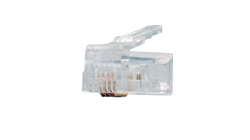 Vertical Cable RJ11 Modular Plug | For Round Solid/Stranded CAT3 Telephone Cable (4C) - 100 pack