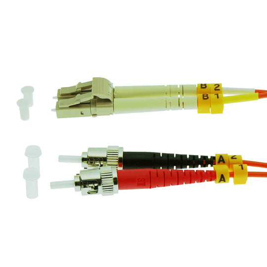 LC-ST Multimode OM1 Duplex 62.5/125 Fiber Patch Cable, UL, ROHS
