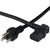 World Cord NEMA 5-15P to C13 RIGHT ANGLE 10A 125V 18/3 SVT Power Cord - Black