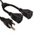 World Cord 5-15P to 2x 5-15R 13A 125V 16/3 SJT SPLITTER Power Cord - Black