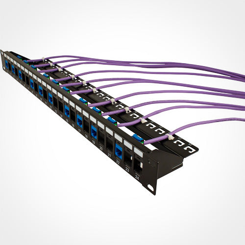 Vertical Cable Blank Patch Panel with Cable Manager - 24 Port