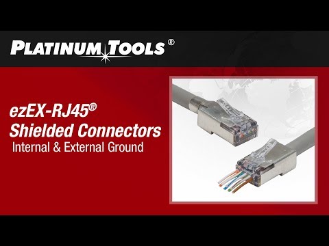 Platinum Tools 202051J ezEX™44 Shielded, External Ground, CAT6 Connector 50 Pack