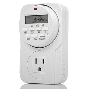 Weekly Digital Time Single 3-Prong Outlet w/ 8 ON/OFF Timer Programming