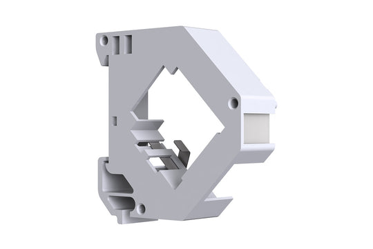 Vertical Cable DIN-Rail Keystone Module Holder, 35-mm, Plastic, Stackable, Grounding, Labeling, One Left Cover, Blank