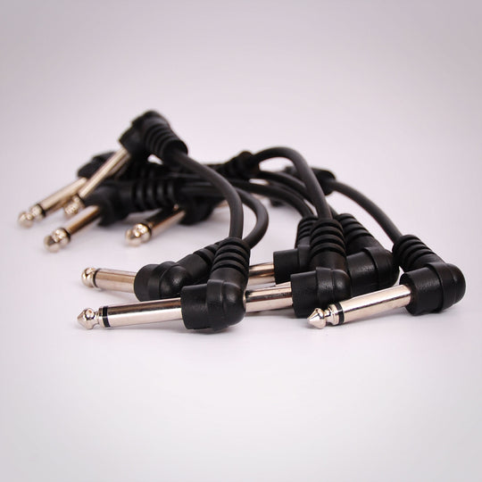 6in Hosa Guitar Patch Cable - Molded Right Angle to Same, 6 Pack