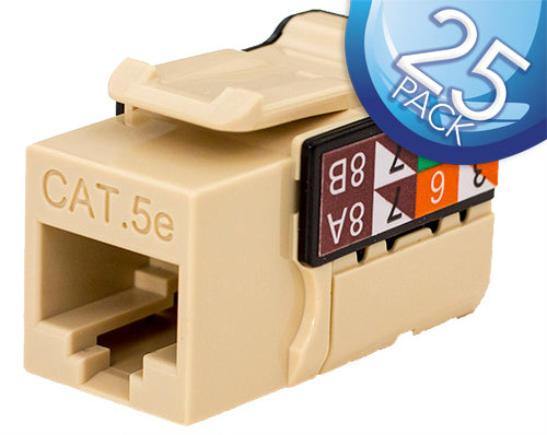 Vertical Cable Cat5E Keystone Jack 25 Pack