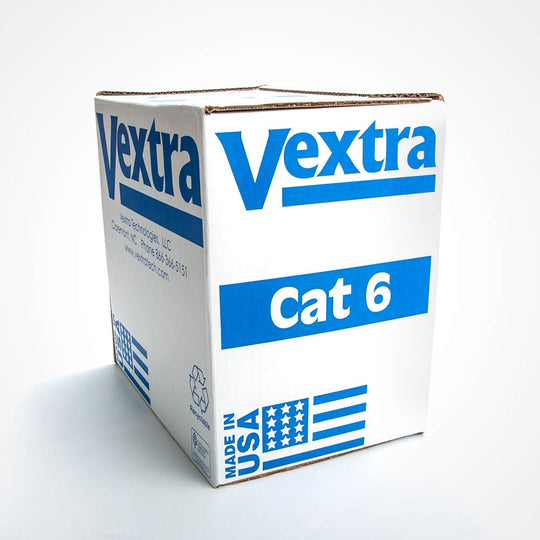 Vextra 1000ft Solid CMR Cat6 Cable - 550MHz 23AWG USA Made, ETL Listed