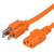 World Cord Nema 5-15P to C13 15A 125V 14/3 SJT Power Cord - Orange