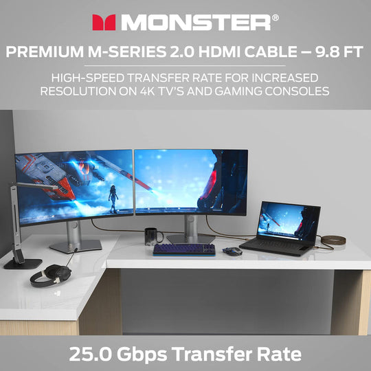 Monster M-Series 2000 Certified Premium Ultra High Speed HDMI Cable - 4K@60Hz, 25 Gbps