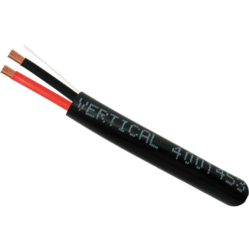 Vertical Cable 500ft 16 Gauge Outdoor Speaker Wire - PVC CL2 16/2, Black