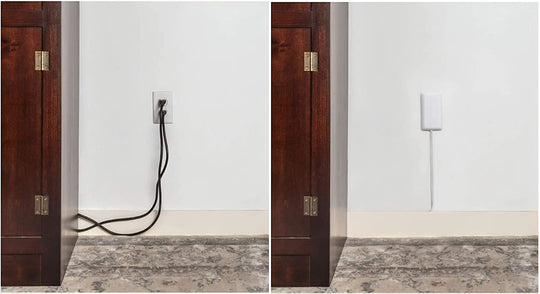 Sleek Socket Ultra-Thin Electrical Outlet Cover with 3 Outlet Power Strip and Cord Management Kit