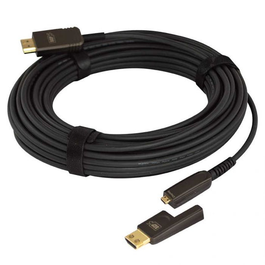 SCP Active Optical 4K HDR HDMI Cable Fiber/Copper Hybrid with Detachable Connector CL2 In-Wall Rated (32.8-98.4ft)