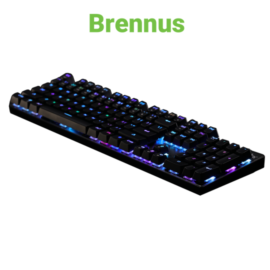 Velocilinx Brennus Wired Mechanical Gaming Keyboard, Gun Metal/Black, VXGM-KB104P-OBL-BK