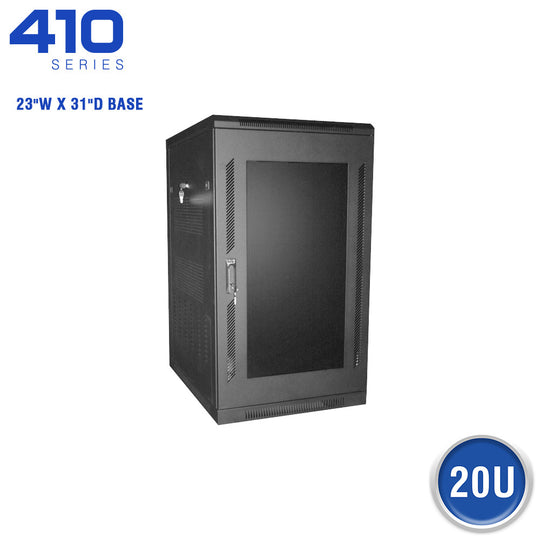 Quest Floor Enclosure w/ Smoked Acrylic Door, 23"W x 31"D - 20U