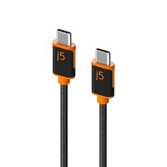 j5create USB-C to USB-C 6ft Sync & Charge Cable with Double-Braided Nylon Cover for High Durability, JUCX24