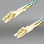 DINSpace LC/LC Multimode 50 Micron (OM3) Duplex Fiber Patch Cable, 10 Gig Aqua