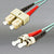 DINSpace ST/SC Multimode 50 Micron (OM3) Duplex Fiber Patch Cable, 10 Gig Aqua