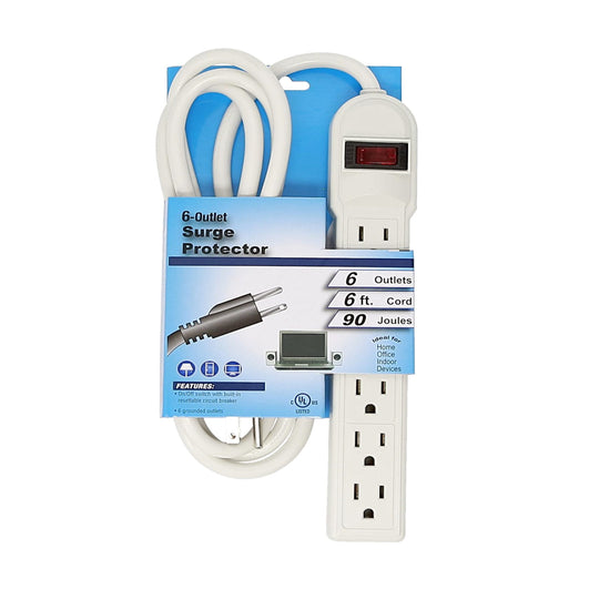 Surge Protector with 6 Outlets - 6ft