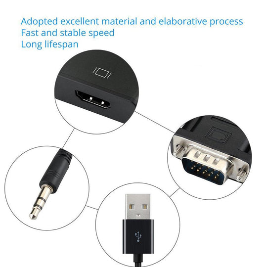 VGA to HDMI Converter with Audio Support