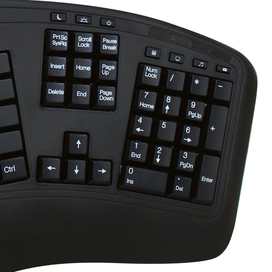 Adesso WKB-1500GB Tru-Form Media 1500 - Wireless Ergonomic Keyboard and Laser Mouse
