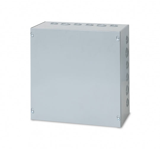 Austin AB-12128SBGK 12x12x8 Type 1 Screwcover Junction Box - With ko's, Painted ANSI 61 Gray