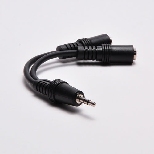 3.5mm Stereo Male to (2) 3.5mm Stereo Female Adapter - 4 Inch Cable