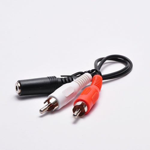 (2) RCA Male to 3.5mm Stereo Female Adapter - 6 Inch Cable