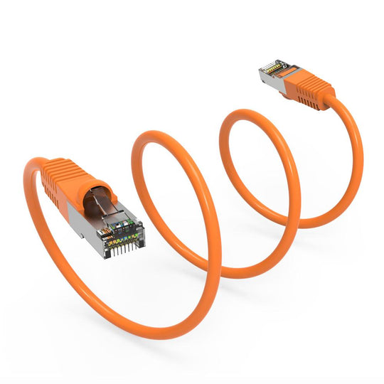 Cat5E Shielded Ethernet Patch Cable, Snagless Boot - Orange