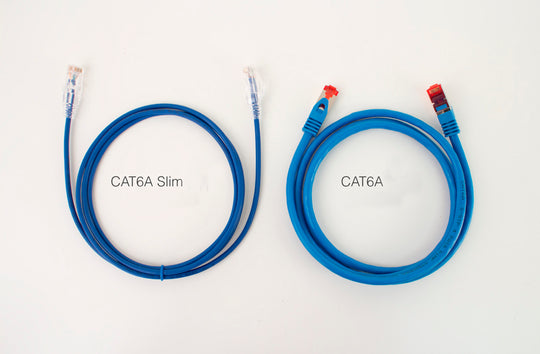 Cat6A Slim Ethernet Patch Cable - Snagless RJ45 Clear Boot, UTP, Bare Copper, 28 AWG - White