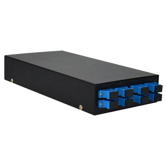SCP 8 Port Unloaded Indoor Fiber Wall Box - Supports (8) 13mm Panel Mount Couplers (Not Included), Built-In Fiber Coiler
