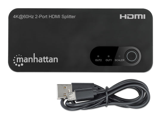 Manhattan 4K@60Hz 2-Port HDMI Splitter with Downscaling, 207614