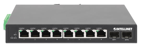 Intellinet Industrial 8-Port Gigabit Ethernet Switch with 2 SFP Ports, 508827