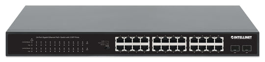 Intellinet 24-Port Gigabit Ethernet PoE+ Switch with 2 SFP Ports, 561891