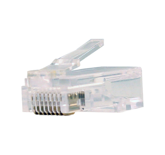 Cat5E RJ45 Connector for Solid/Stranded Cable - 3 Prong 50 Micron 100pk