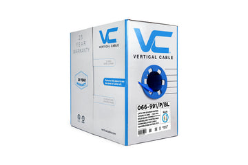 Vertical Cable Solid Plenum Cat6 Cable, 23AWG, 550MHz, CMP, ETL - 1000ft Box