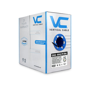 Vertical Cable Solid Plenum Cat6 Cable, 23AWG, 550MHz, CMP, ETL - 1000ft Box