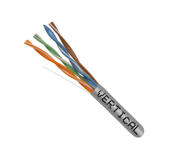 Vertical Cable Solid Plenum Cat6 Cable, 23AWG, 550MHz, CMP, ETL - 1000ft Box