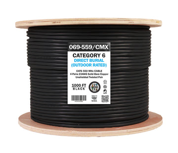 Vertical Cable 1000ft Solid Outdoor Cat6 Cable - 23AWG UTP UV Rated