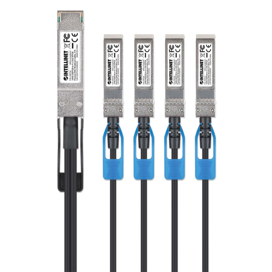 Intellinet 100G QSFP28 to 4 x 25G SFP28 Passive DAC Breakout Cable