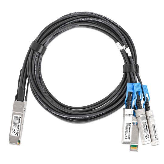 Intellinet 100G QSFP28 to 4 x 25G SFP28 Passive DAC Breakout Cable