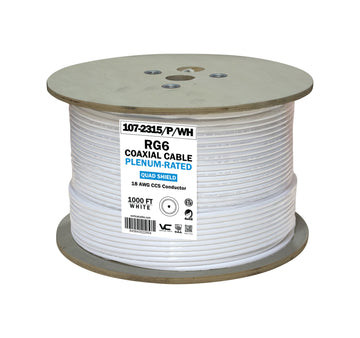 Vertical Cable 1000ft Bulk RG-6 Coax Cable - 18AWG Quad Shield CMP