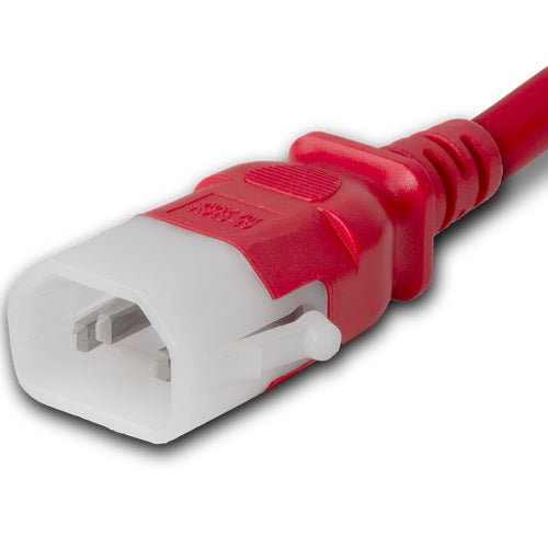 World Cord P-LOCK C14 to C15 15A 250V 14/3 SJT Power Cord - Red