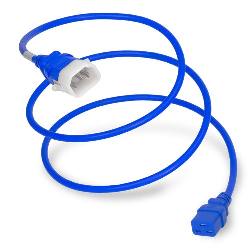 World Cord P-Lock C14 to C19 15A 250V 14/3 SJT Power Cord - Blue