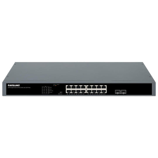 Intellinet 16-Port Gigabit Ethernet PoE+ Switch with 2 SFP Ports, 561983