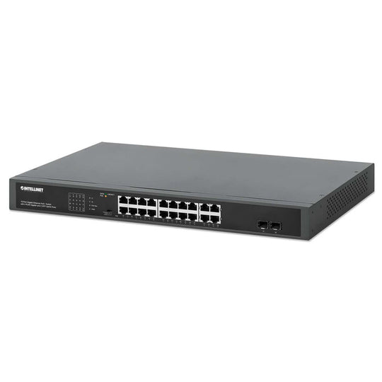 Intellinet 16-Port Gigabit Ethernet PoE+ Switch with 4 RJ45 Gigabit and 2 SFP Uplink Ports, 561419