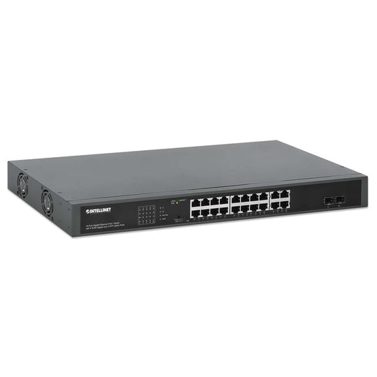Intellinet 16-Port Gigabit Ethernet PoE+ Switch with 4 RJ45 Gigabit and 2 SFP Uplink Ports, 561419