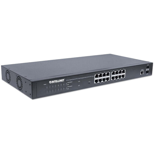 Intellinet 16-Port Gigabit Ethernet PoE+ Web-Managed Switch with 2 SFP Ports, 561198