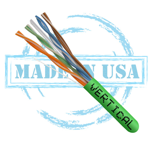 Vertical Cable 1000ft Solid Plenum Cat6 (Slim Type) Cable - 23AWG 550MHz CMP Made in the USA